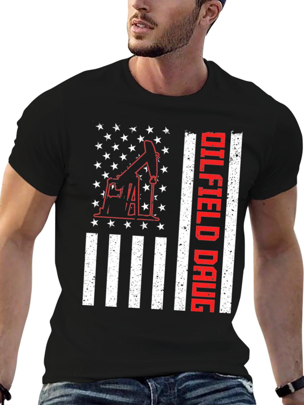 Oilfield Daug USA Flag T-Shirt