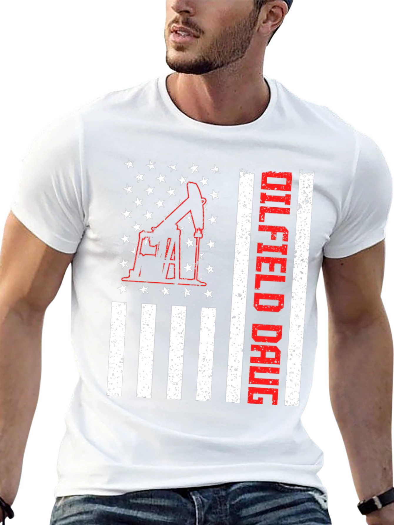 Oilfield Daug USA Flag T-Shirt