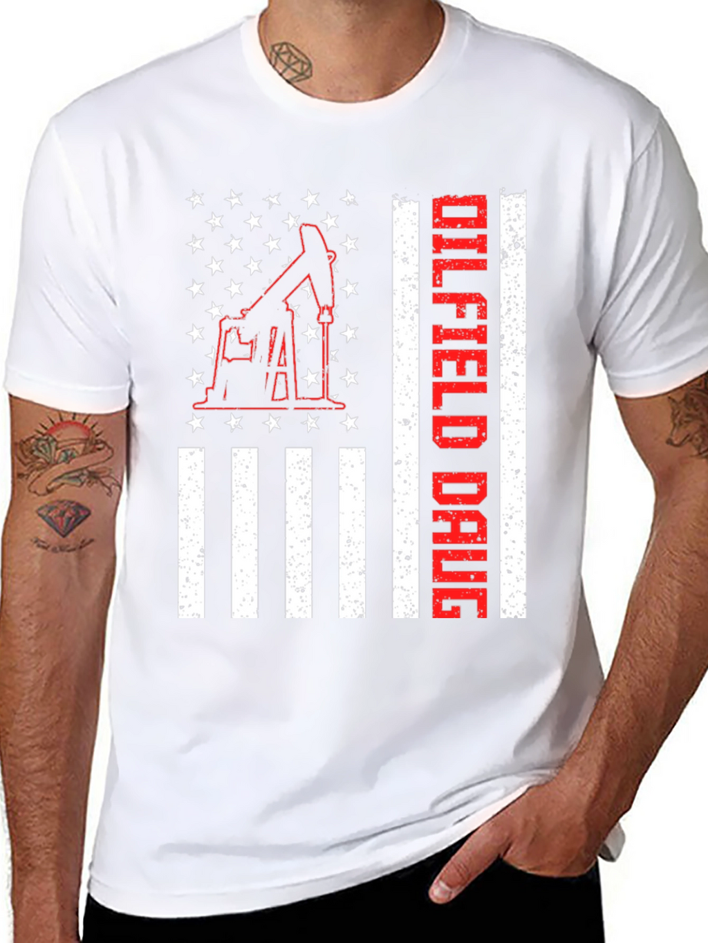 Oilfield Daug USA Flag T-Shirt
