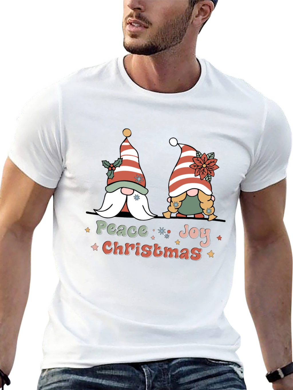 Peace Joy Christmas Gnome T-Shirt