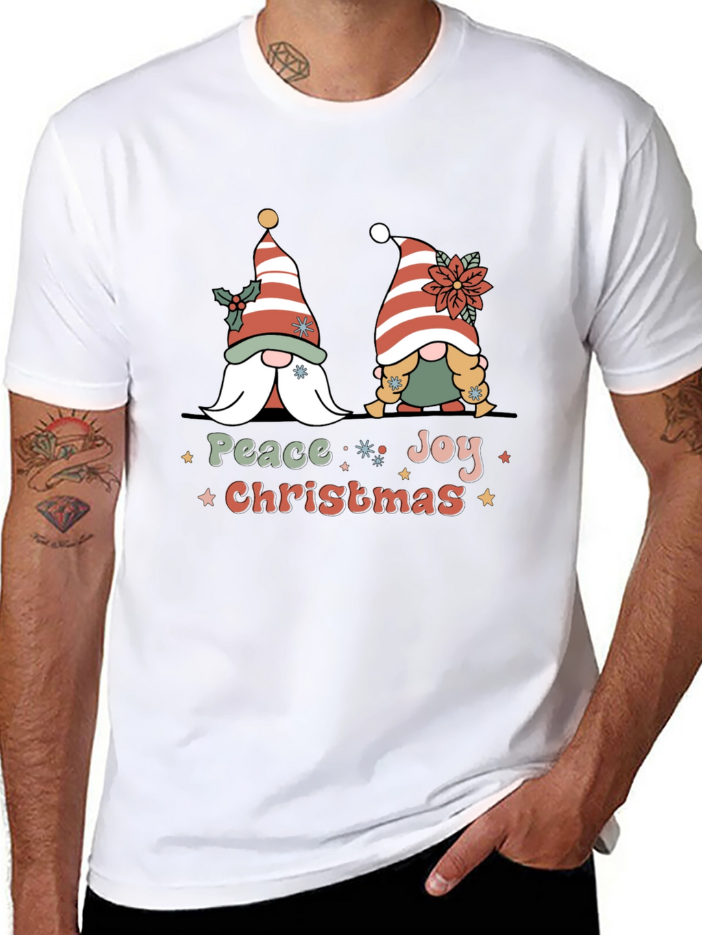 Peace Joy Christmas Gnome T-Shirt