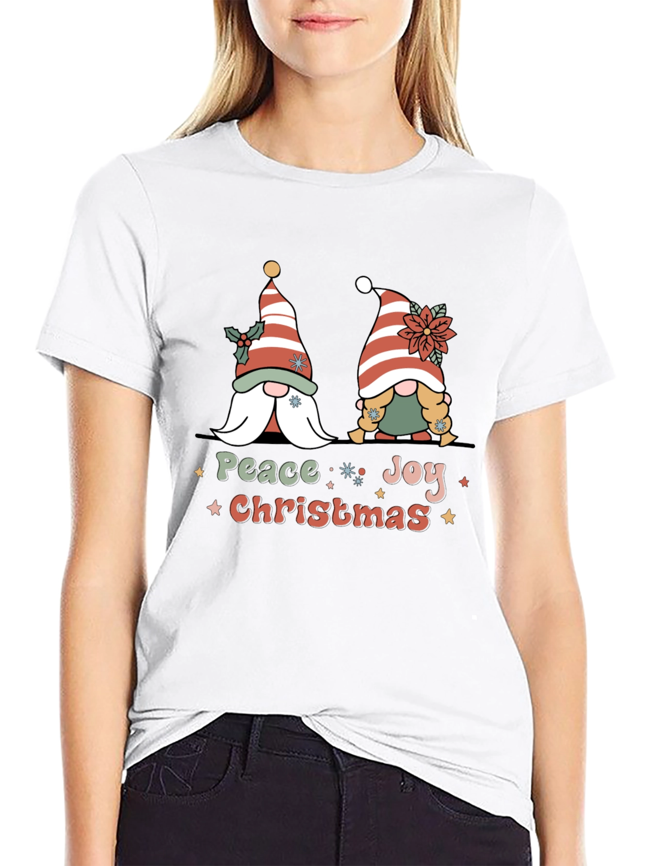 Peace Joy Christmas Gnome T-Shirt