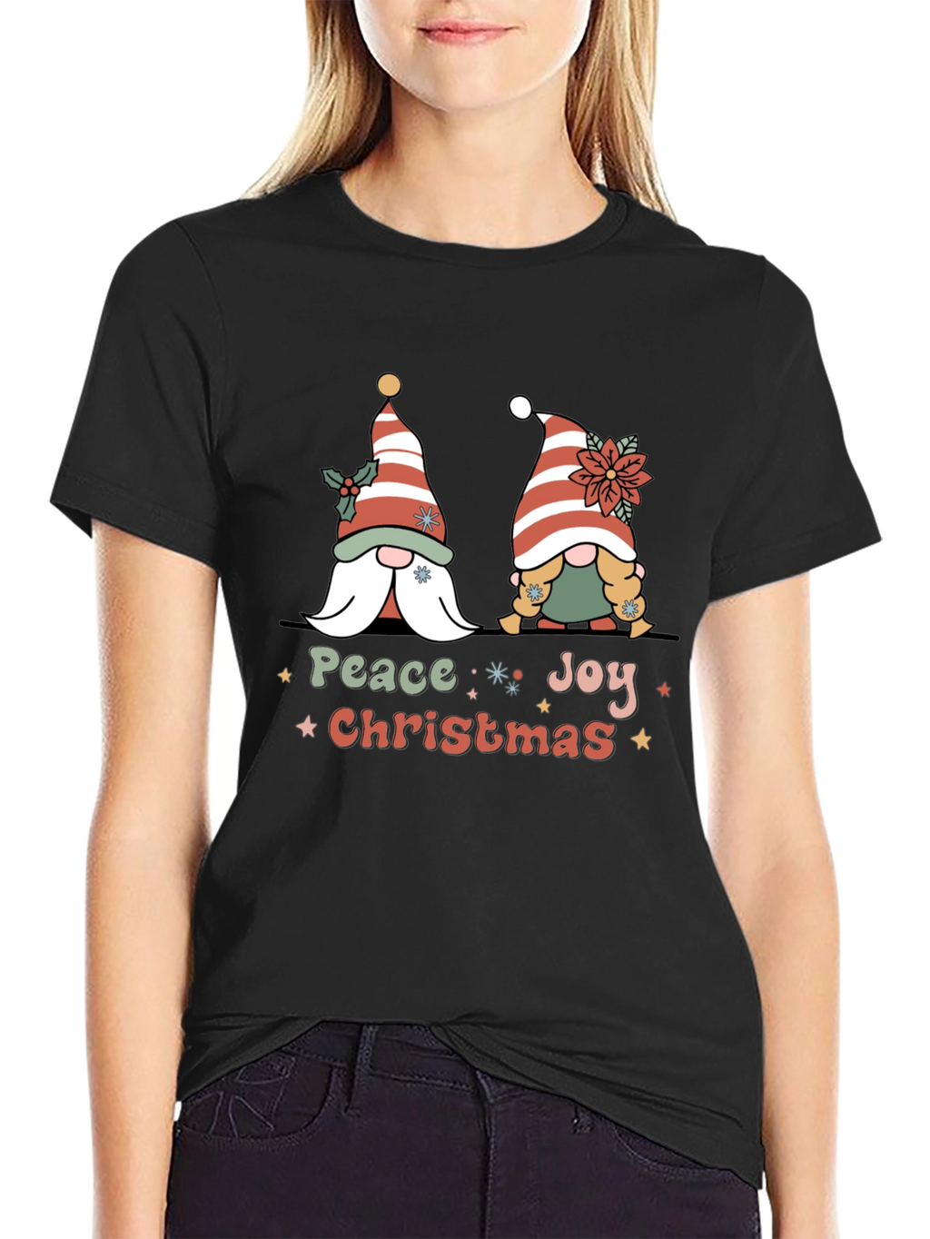 Peace Joy Christmas Gnome T-Shirt
