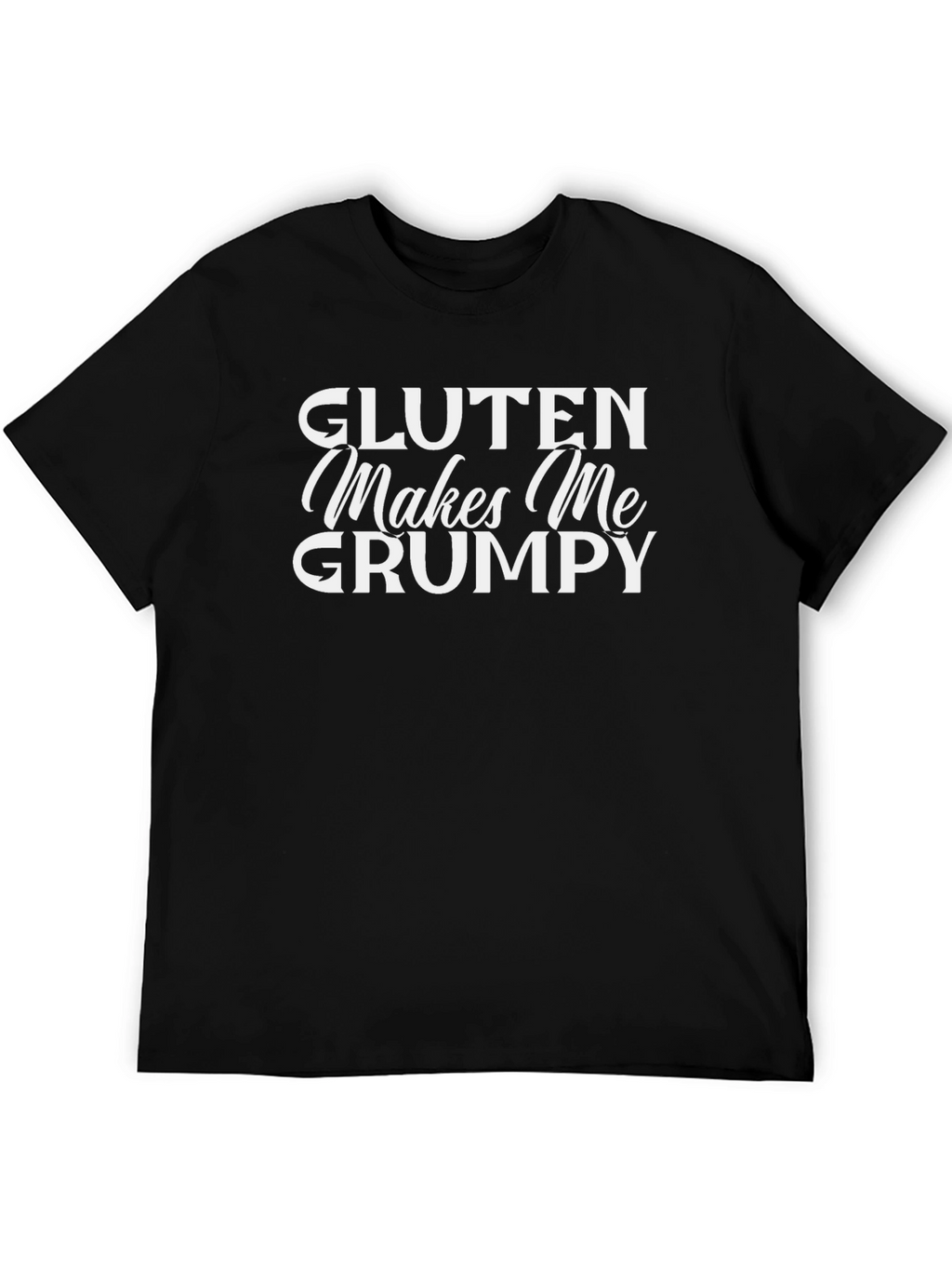 Gluten Makes Me Grumpy Black T-Shirt