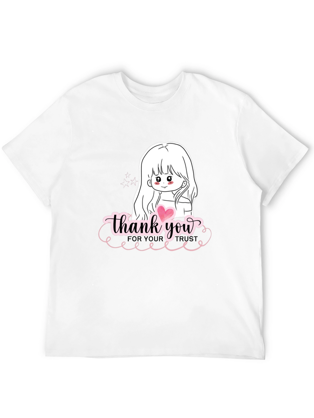 Thank You Girl Graphic T-Shirt - Casual Black Tee