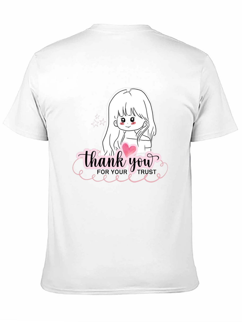 Thank You Girl Graphic T-Shirt - Casual Black Tee