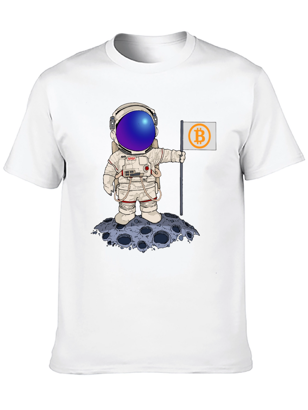 Bitcoin Astronaut Black T-Shirt - Crypto Moon Landing