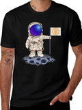 Bitcoin Astronaut Black T-Shirt - Crypto Moon Landing