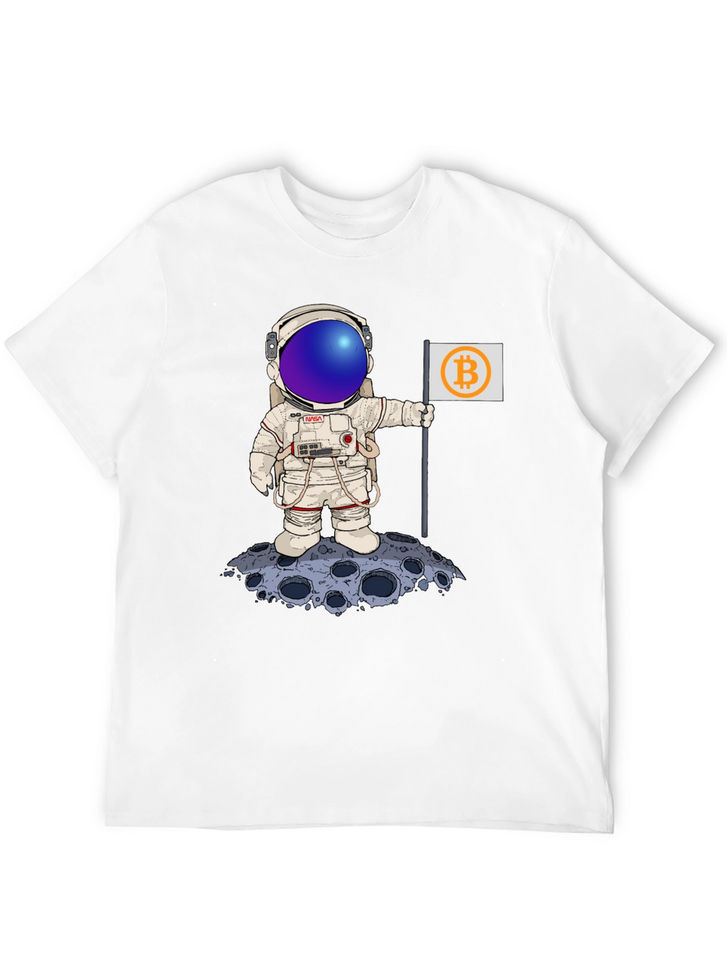 Bitcoin Astronaut Black T-Shirt - Crypto Moon Landing