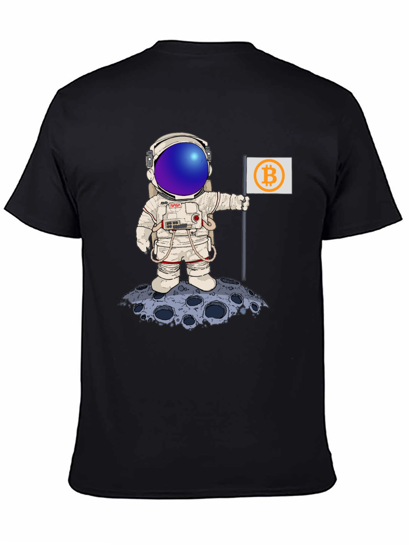 Bitcoin Astronaut Black T-Shirt - Crypto Moon Landing