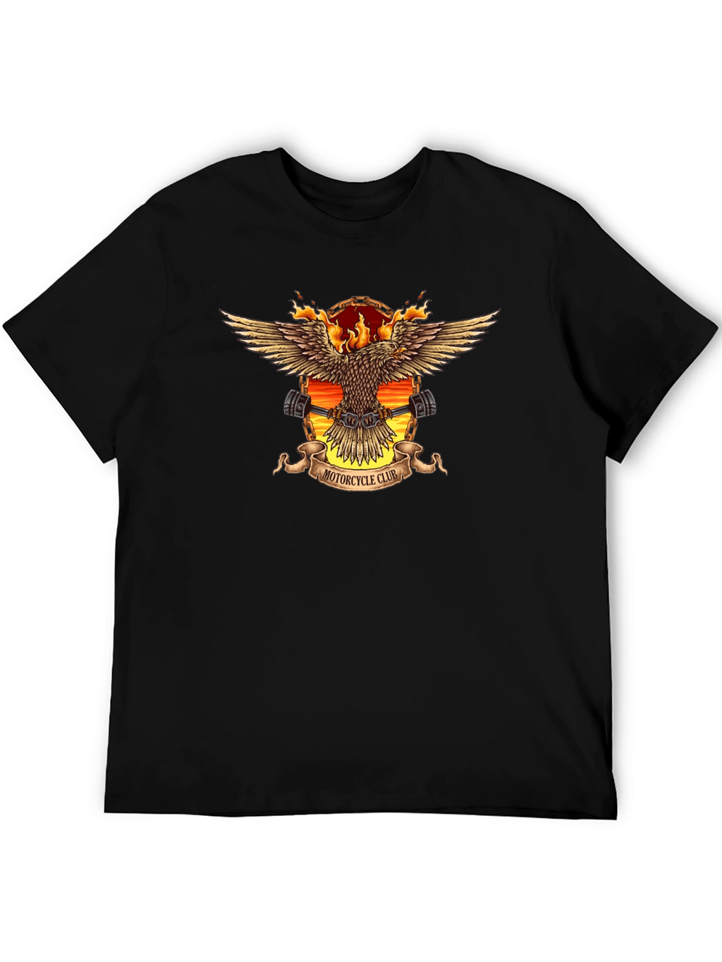 Motorcycle Club Eagle Graphic Tee - Black