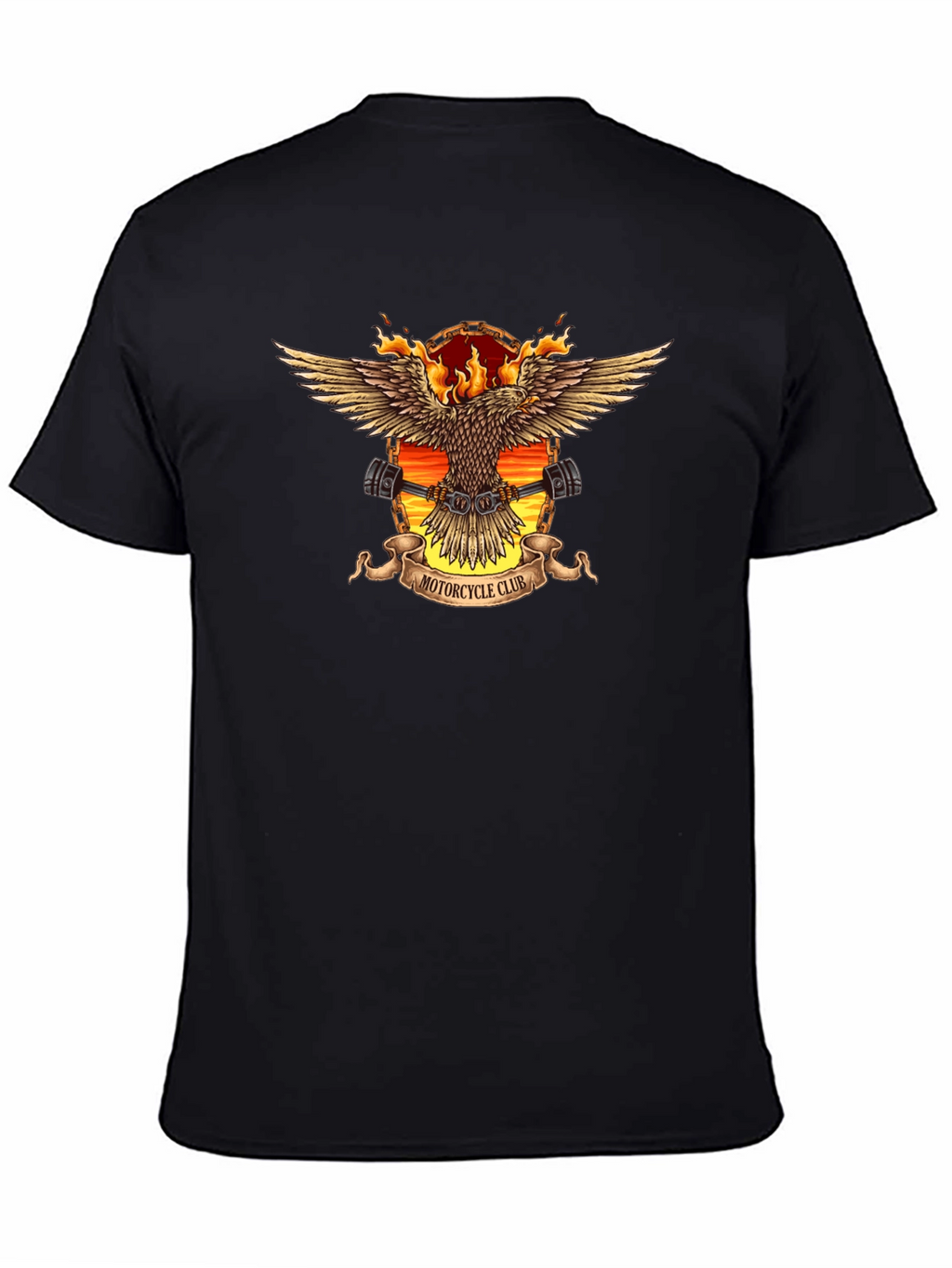 Motorcycle Club Eagle Graphic Tee - Black