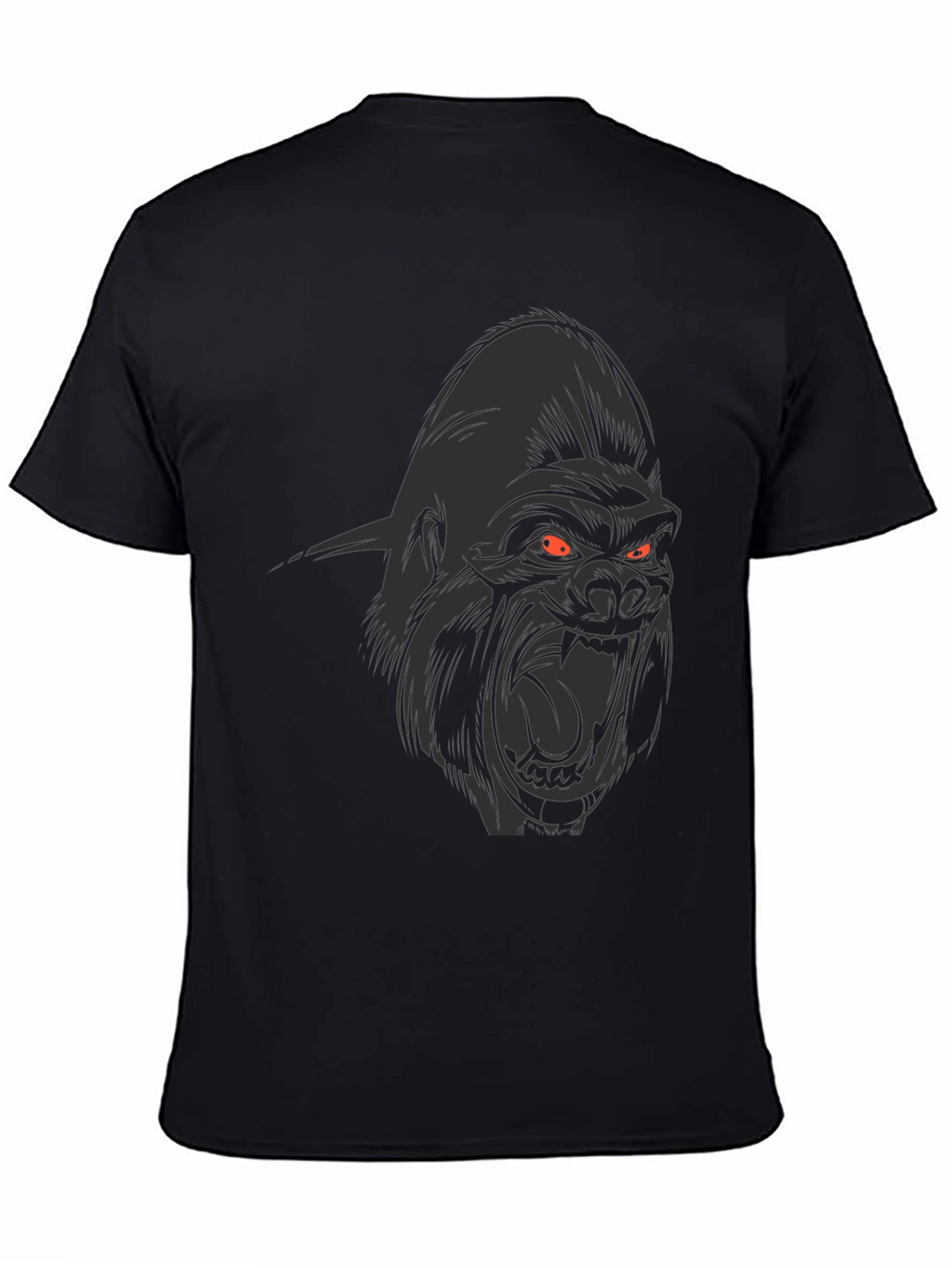 Mens Black Graphic Tee - Angry Gorilla Design