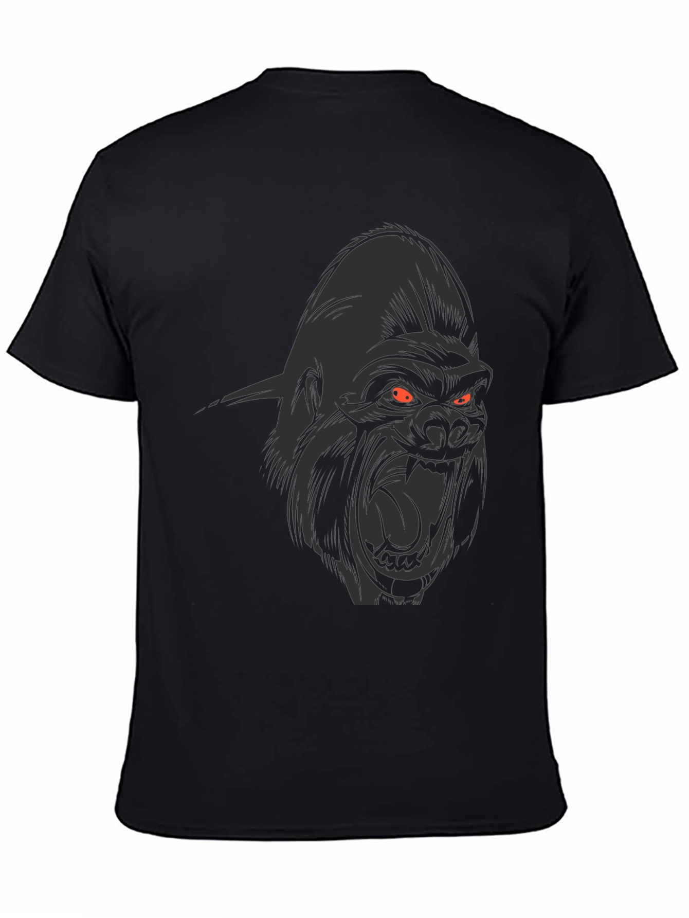 Mens Black Graphic Tee - Angry Gorilla Design