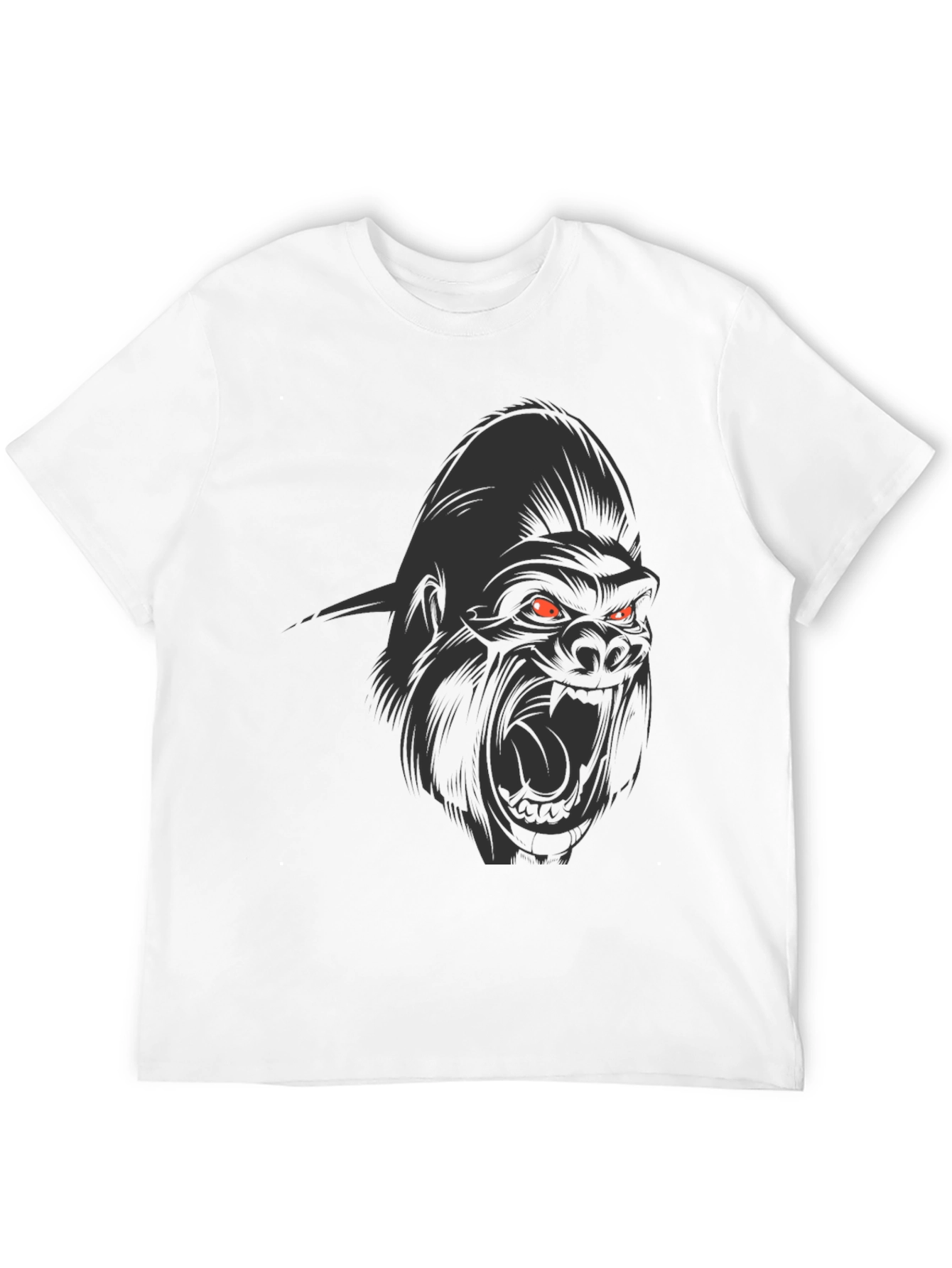 Mens Black Graphic Tee - Angry Gorilla Design