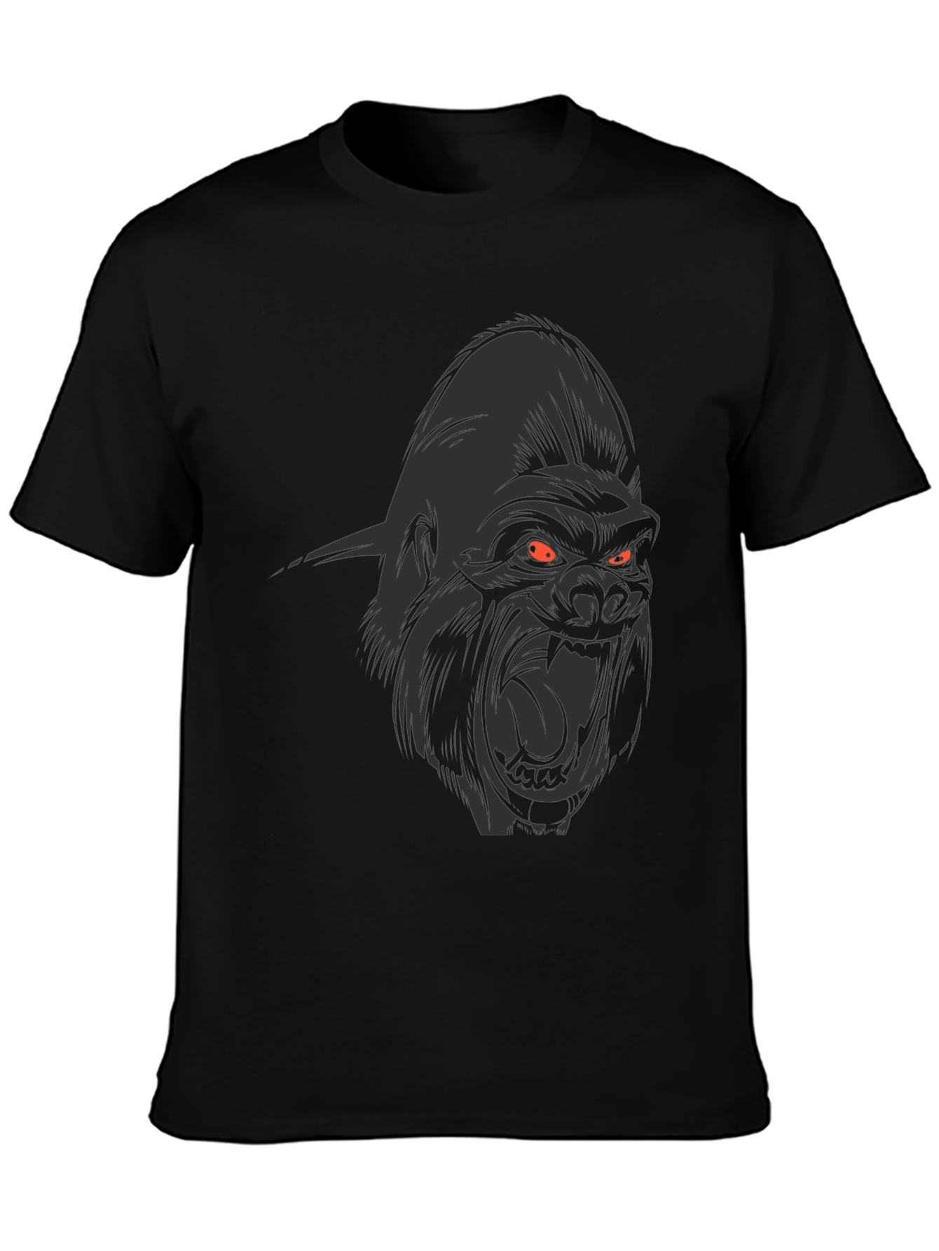Mens Black Graphic Tee - Angry Gorilla Design