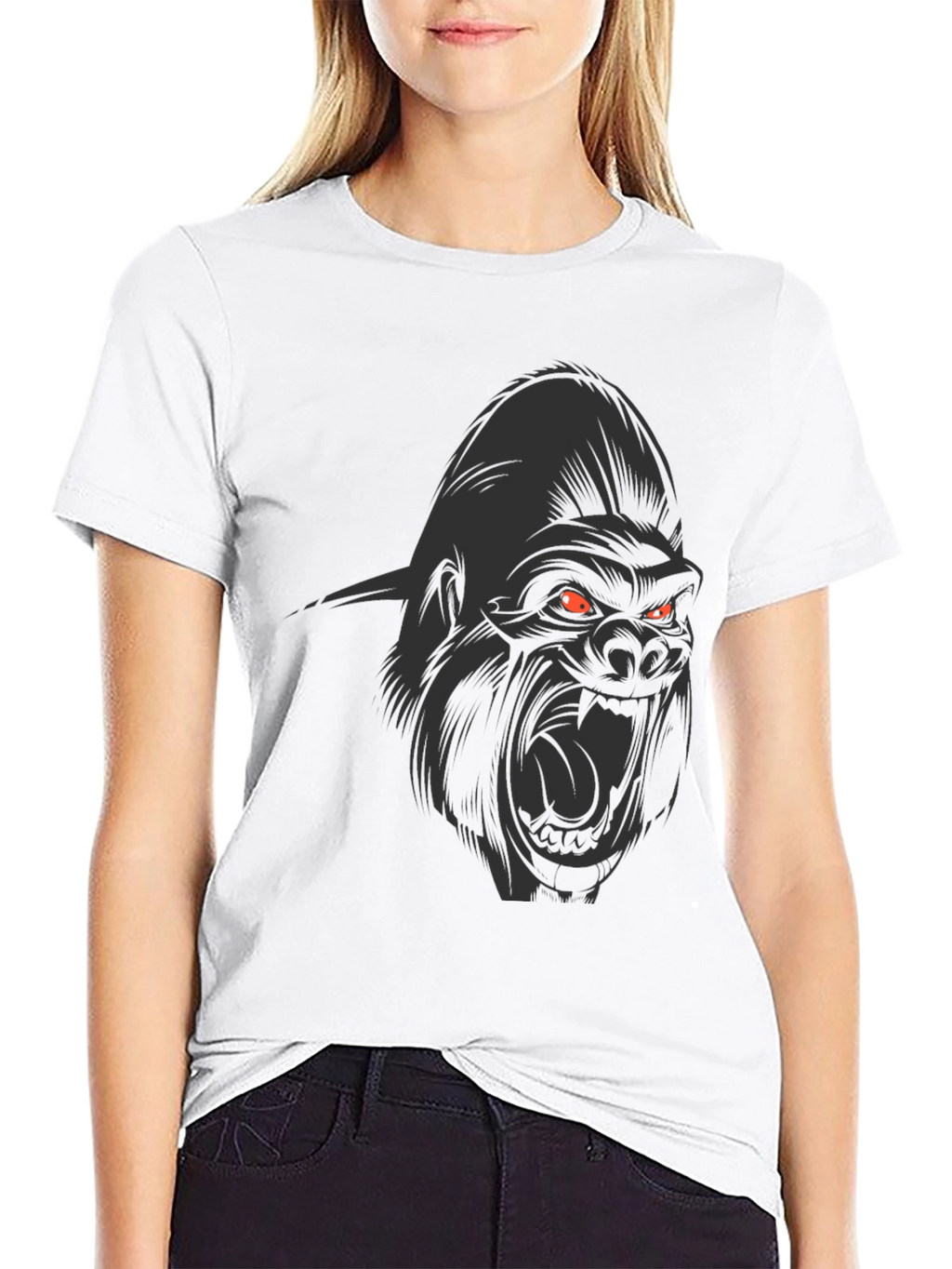 Mens Black Graphic Tee - Angry Gorilla Design