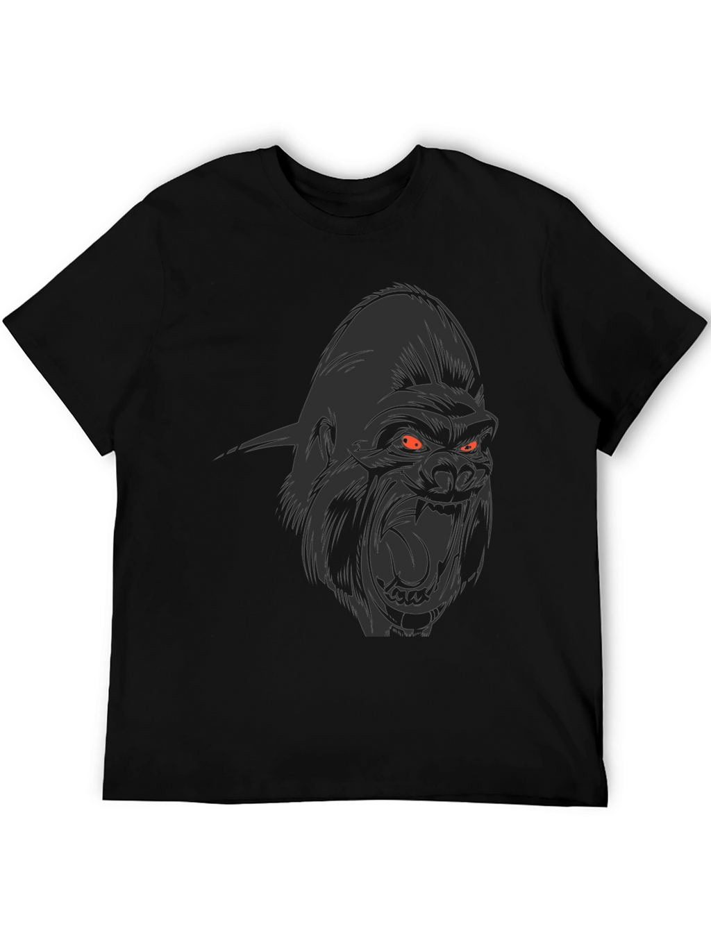 Mens Black Graphic Tee - Angry Gorilla Design