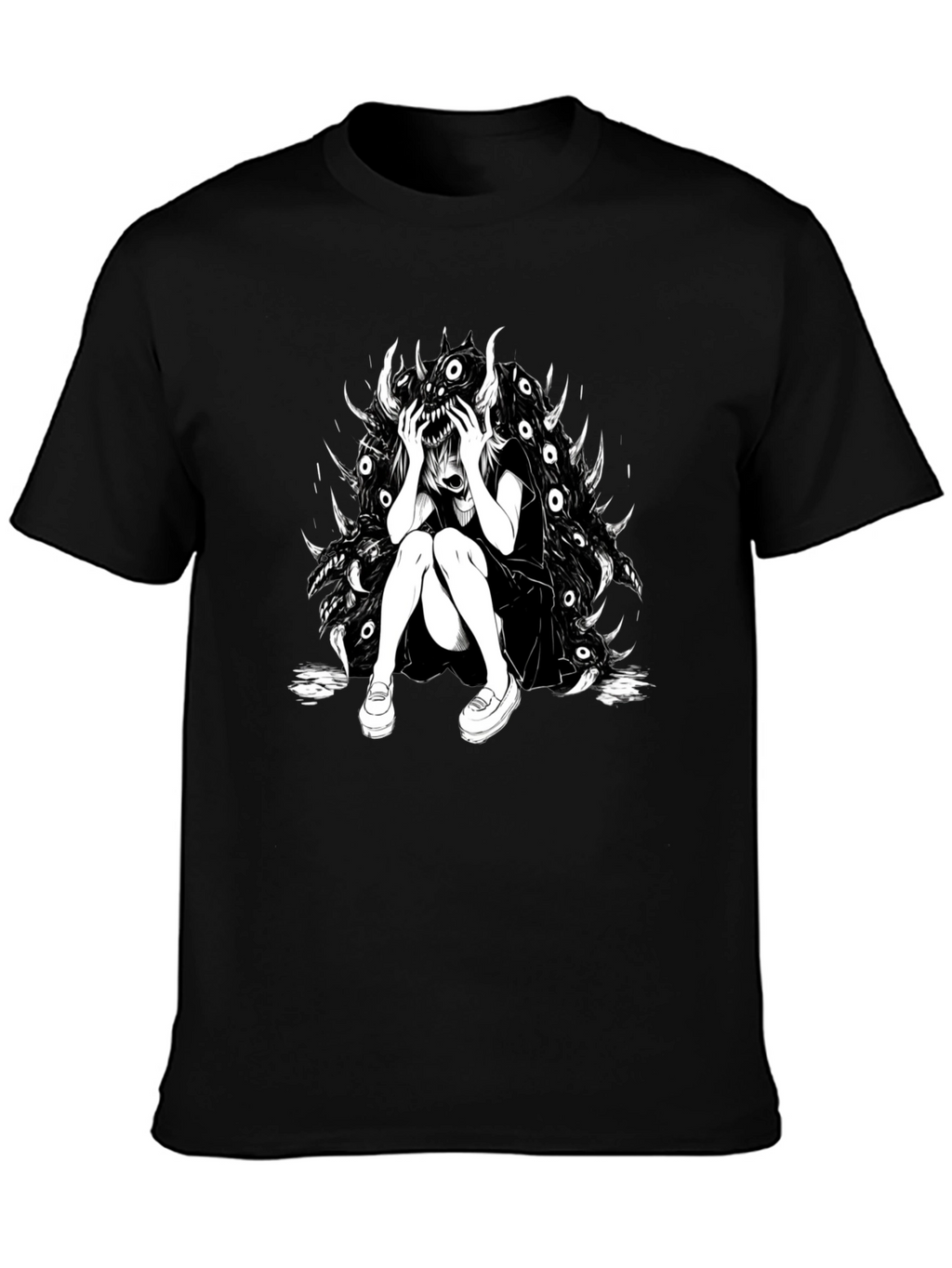 Dark Anime Graphic Tee - Black