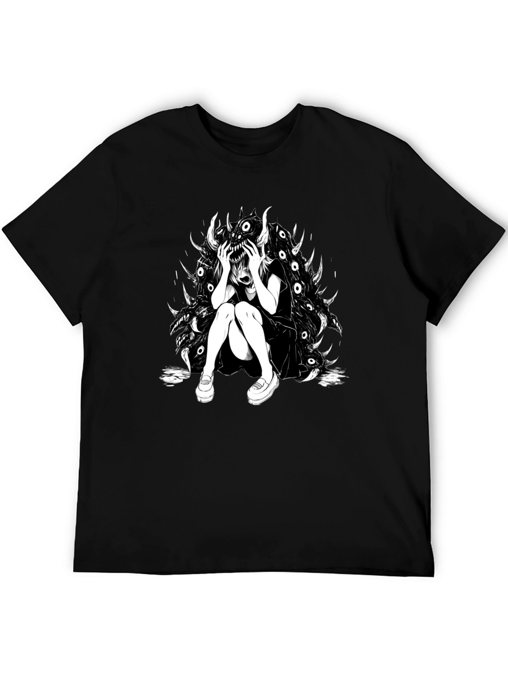 Dark Anime Graphic Tee - Black