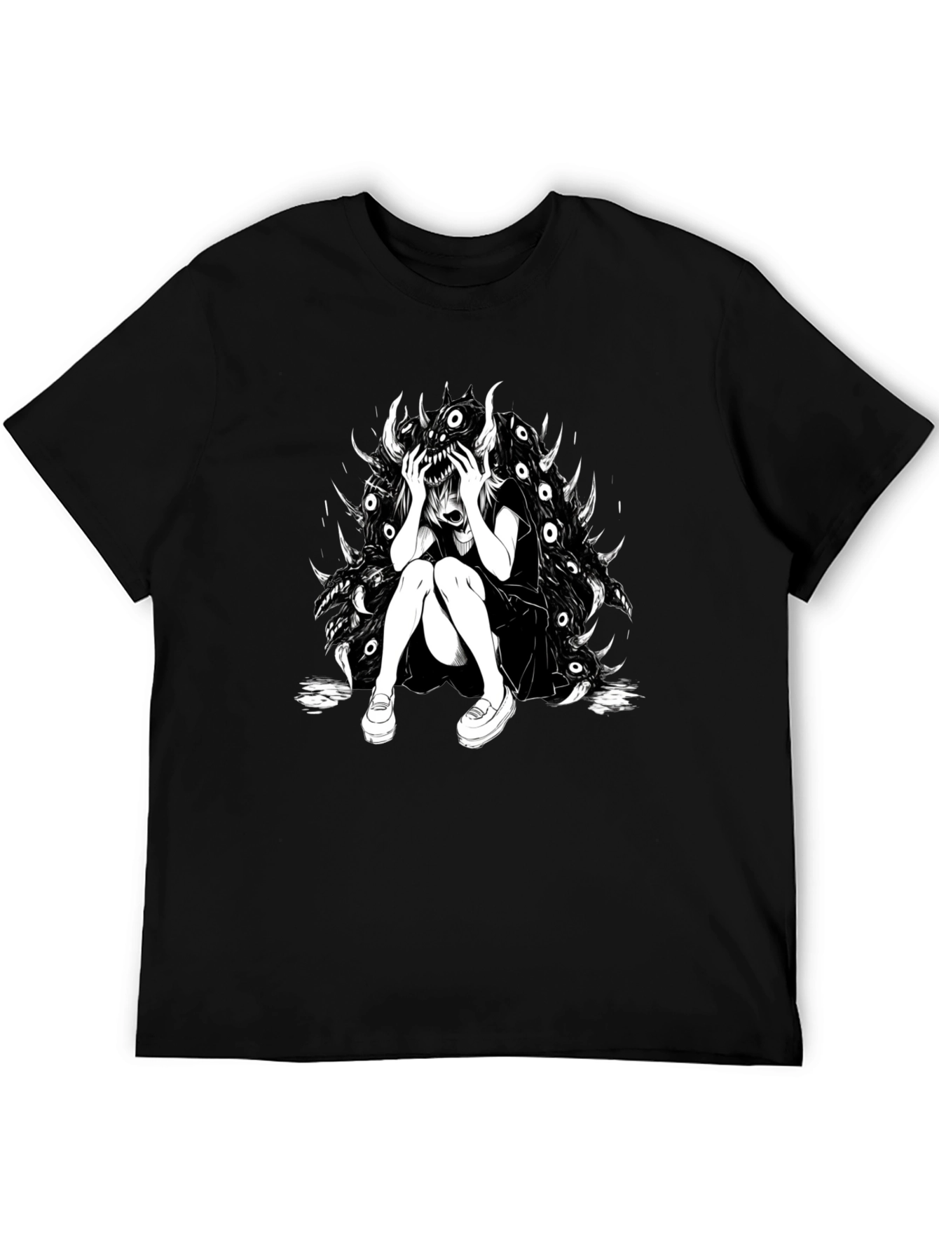 Dark Anime Graphic Tee - Black