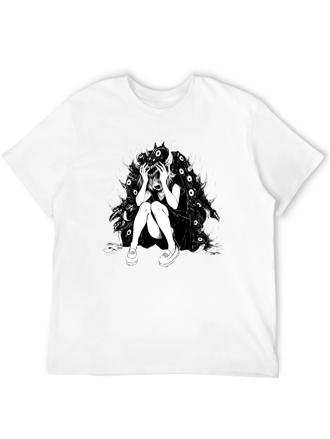 Dark Anime Graphic Tee - Black