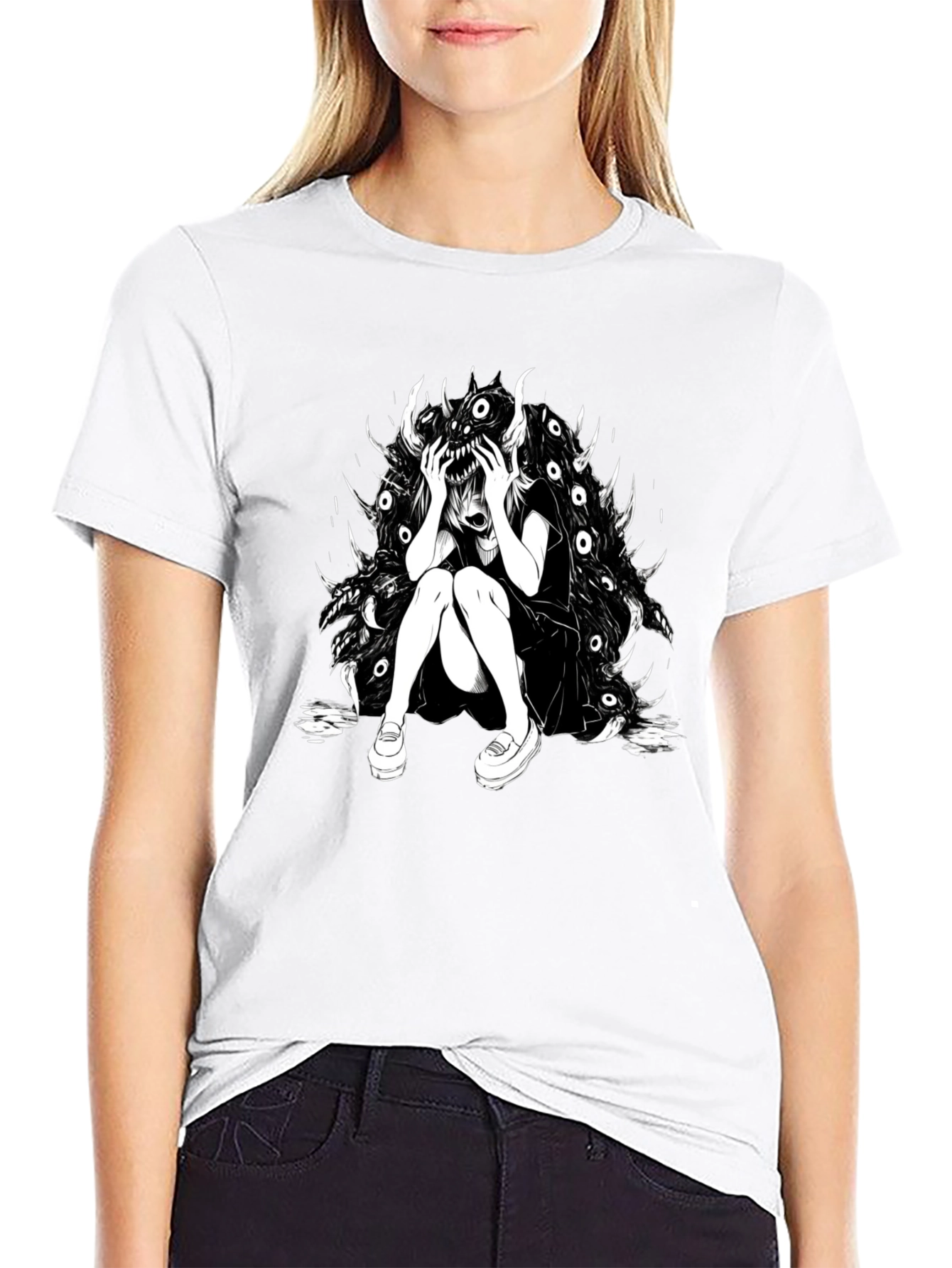 Dark Anime Graphic Tee - Black