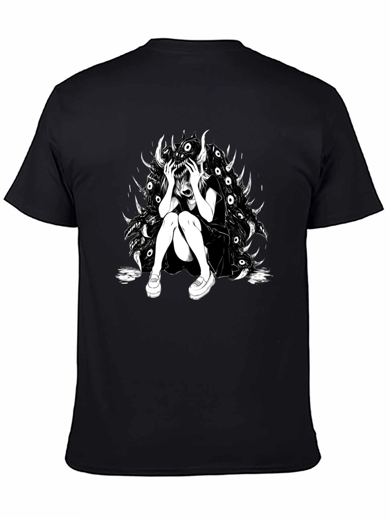 Dark Anime Graphic Tee - Black