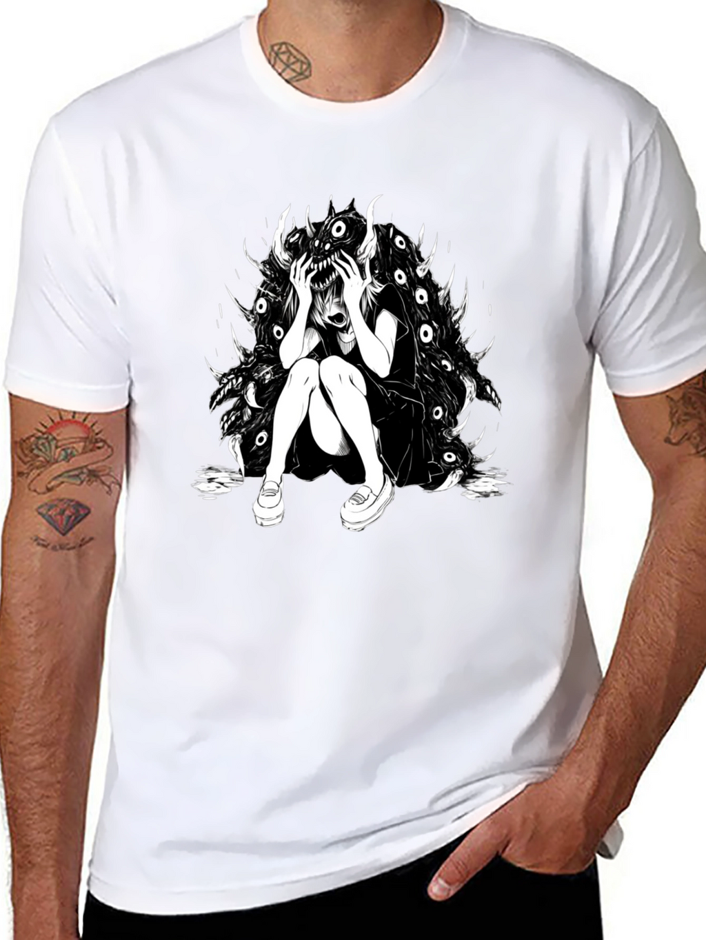 Dark Anime Graphic Tee - Black