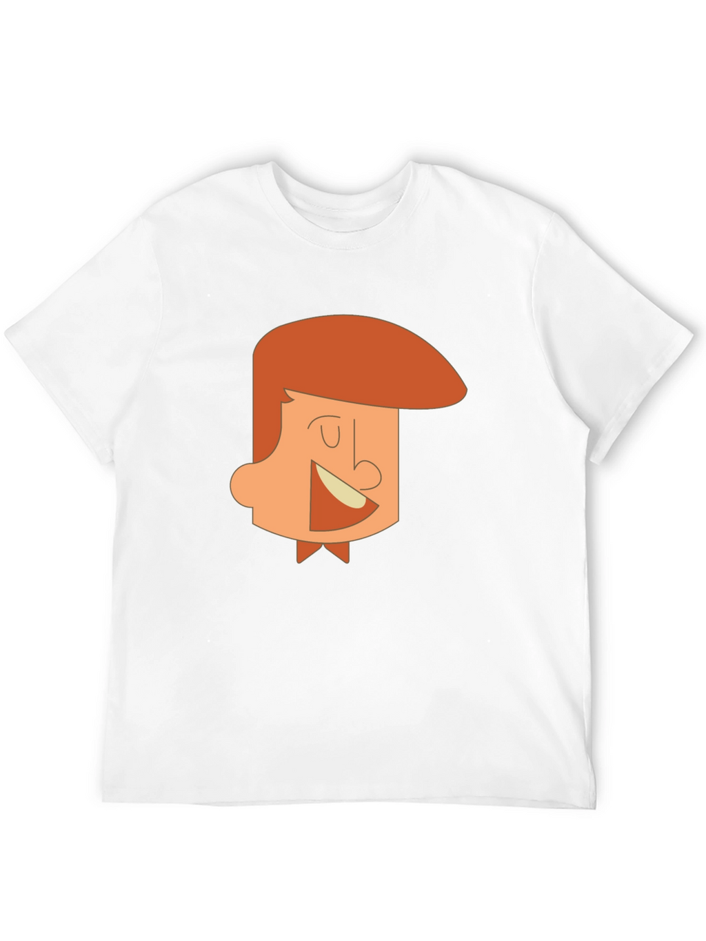 Cartoon Man Graphic Tee - Black Cotton T-Shirt