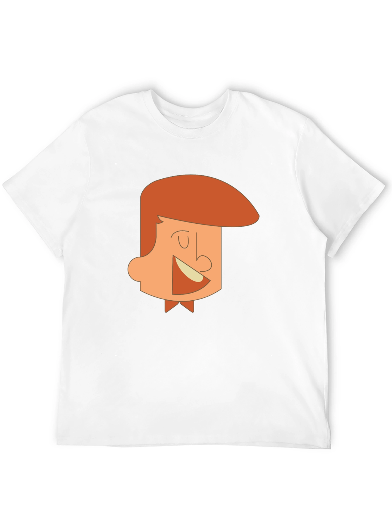 Cartoon Man Graphic Tee - Black Cotton T-Shirt