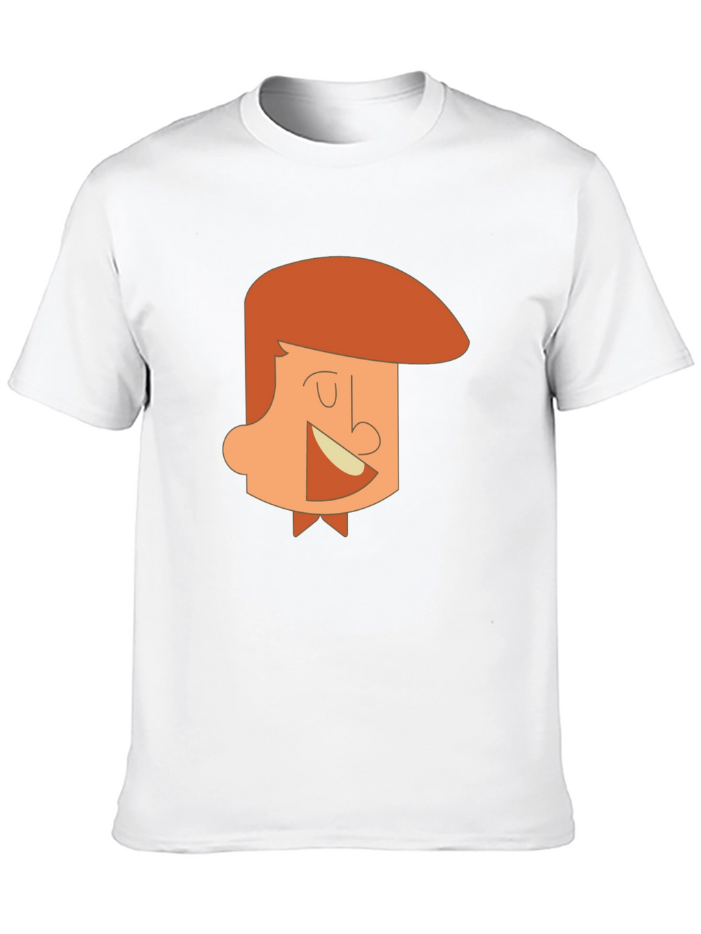 Cartoon Man Graphic Tee - Black Cotton T-Shirt