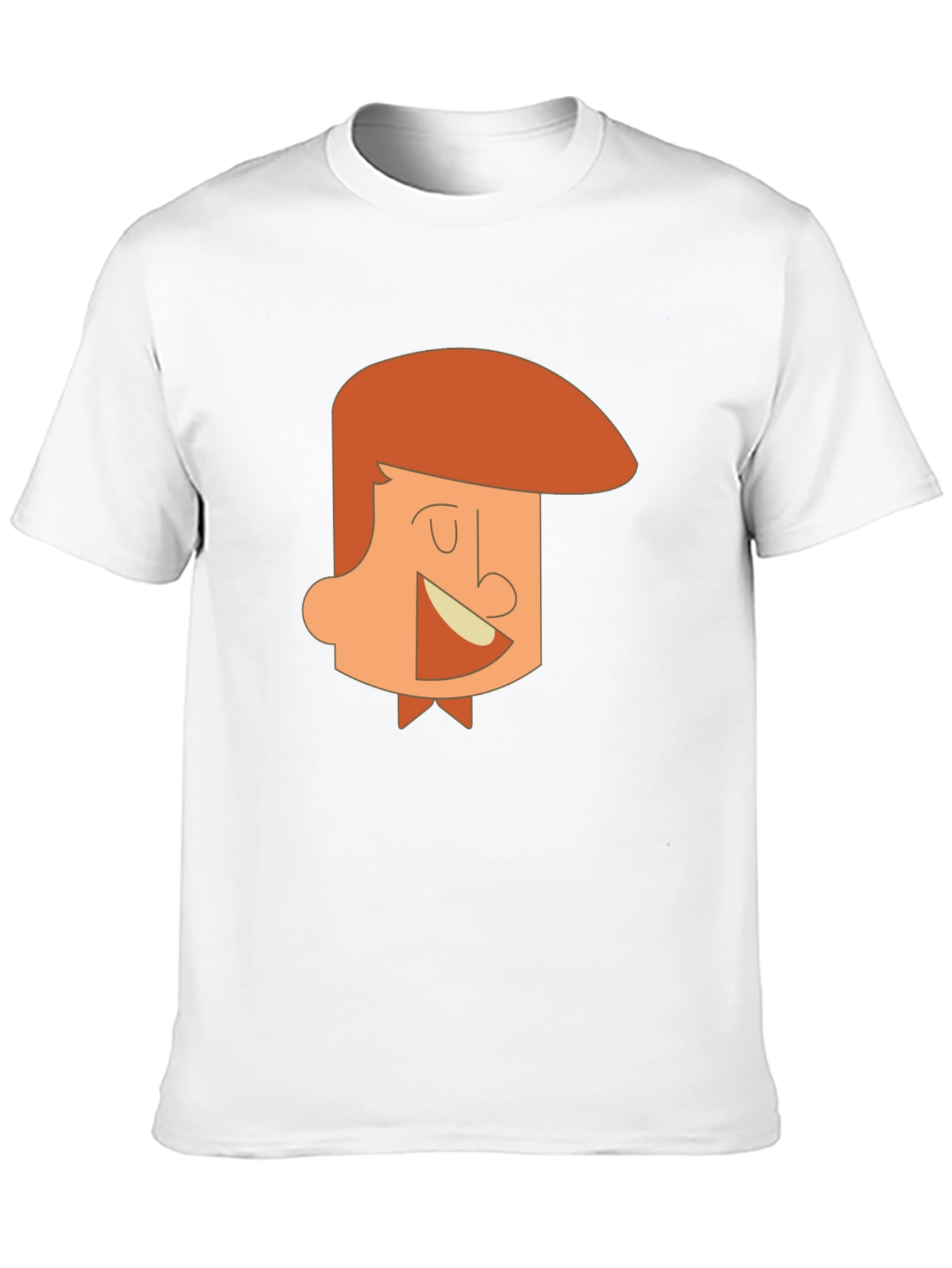 Cartoon Man Graphic Tee - Black Cotton T-Shirt