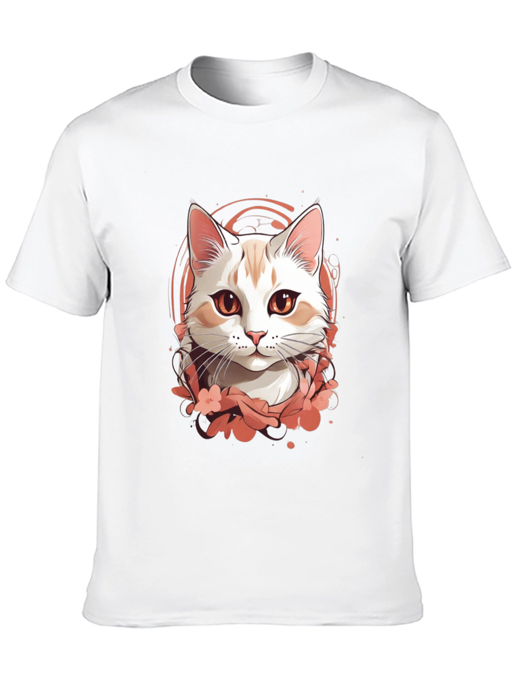 Mens Black T-Shirt with Cat Graphic