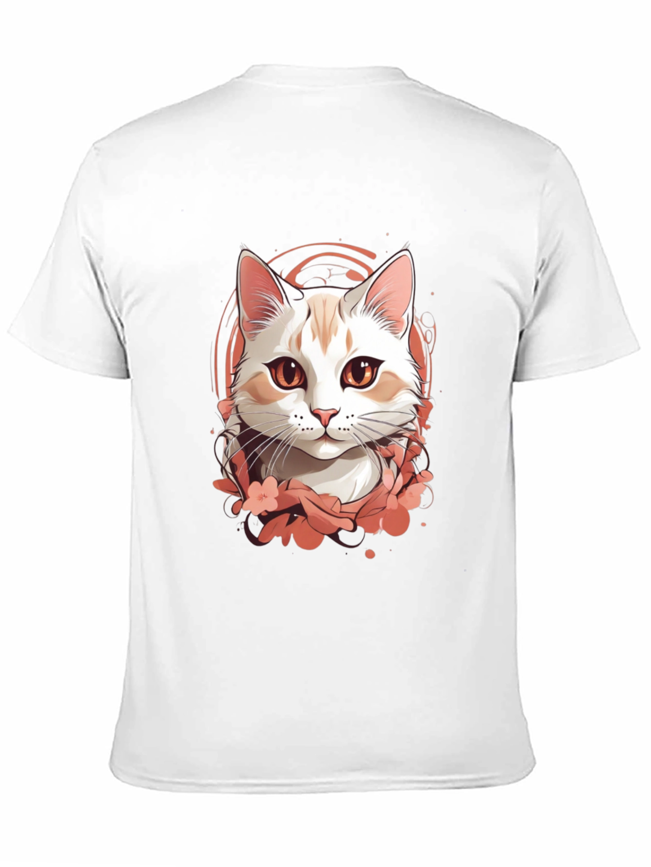 Mens Black T-Shirt with Cat Graphic