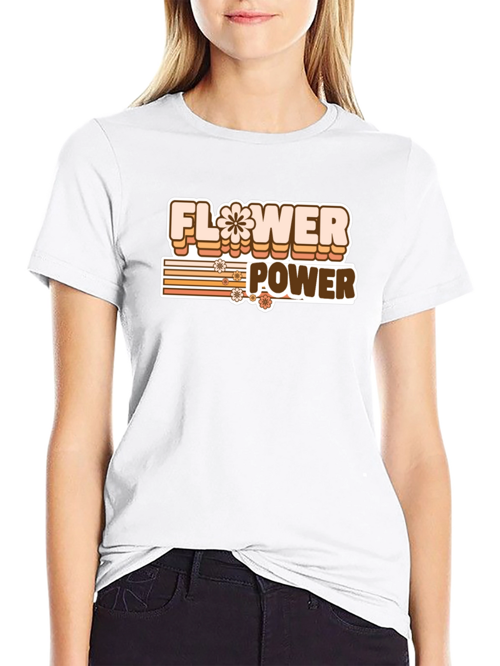 Retro Flower Power Graphic T-Shirt