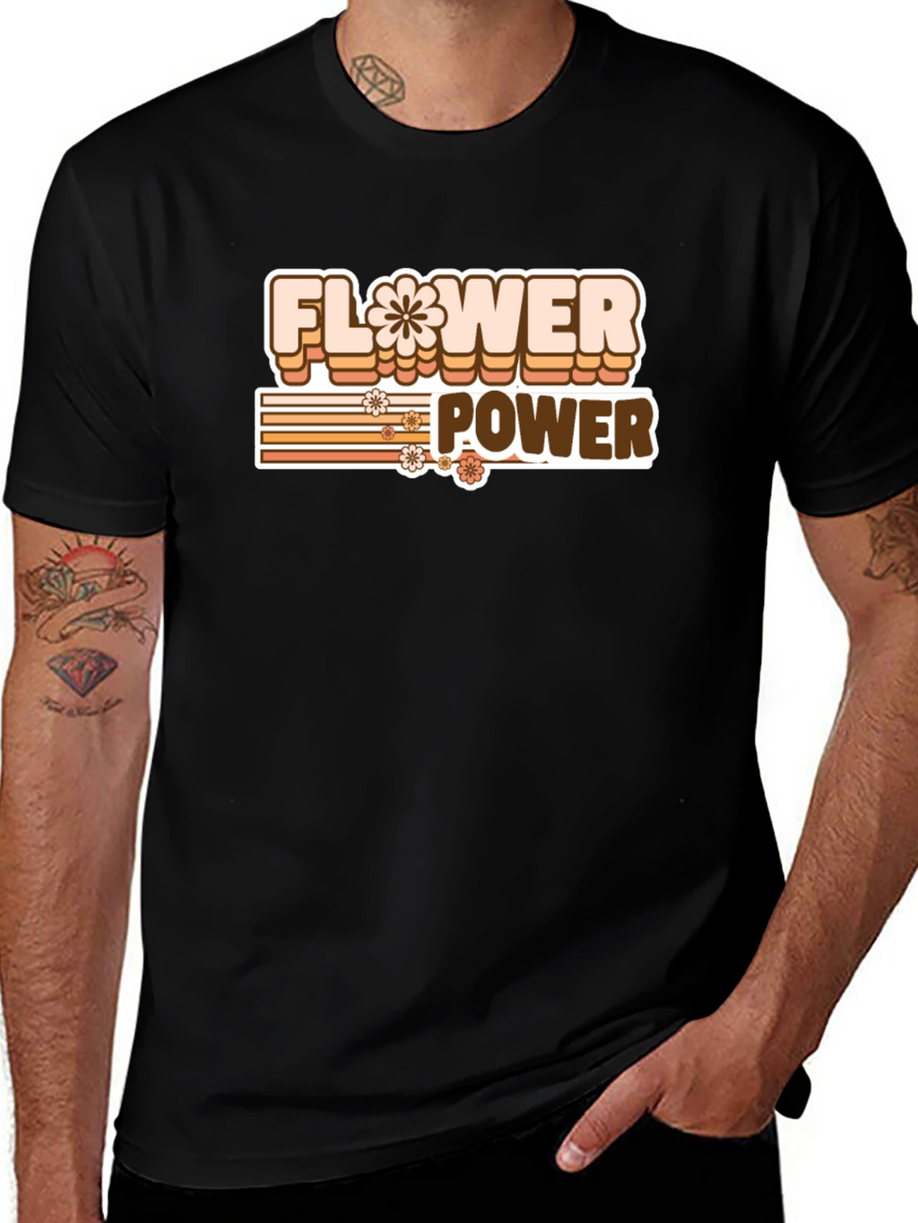 Retro Flower Power Graphic T-Shirt