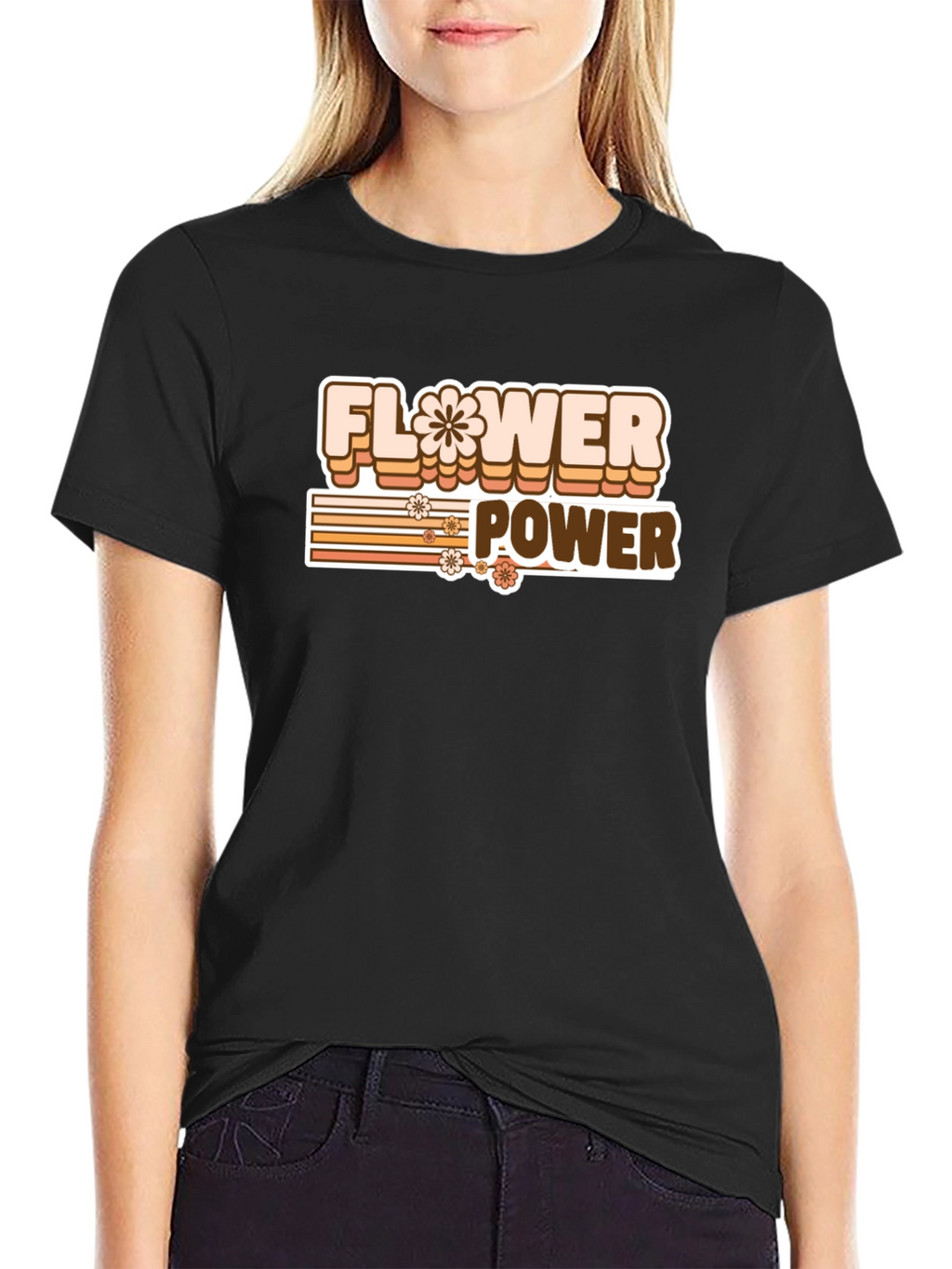 Retro Flower Power Graphic T-Shirt