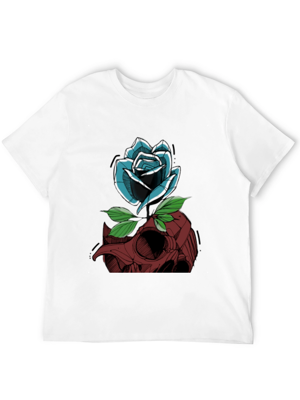 Skull & Rose Graphic Tee - Casual Streetwear