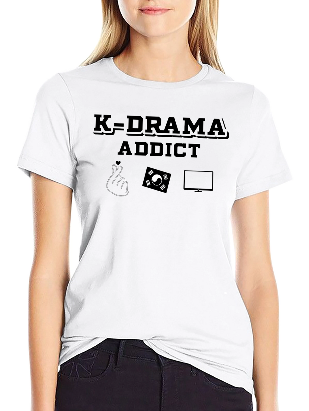 K-Drama Addict Black T-Shirt