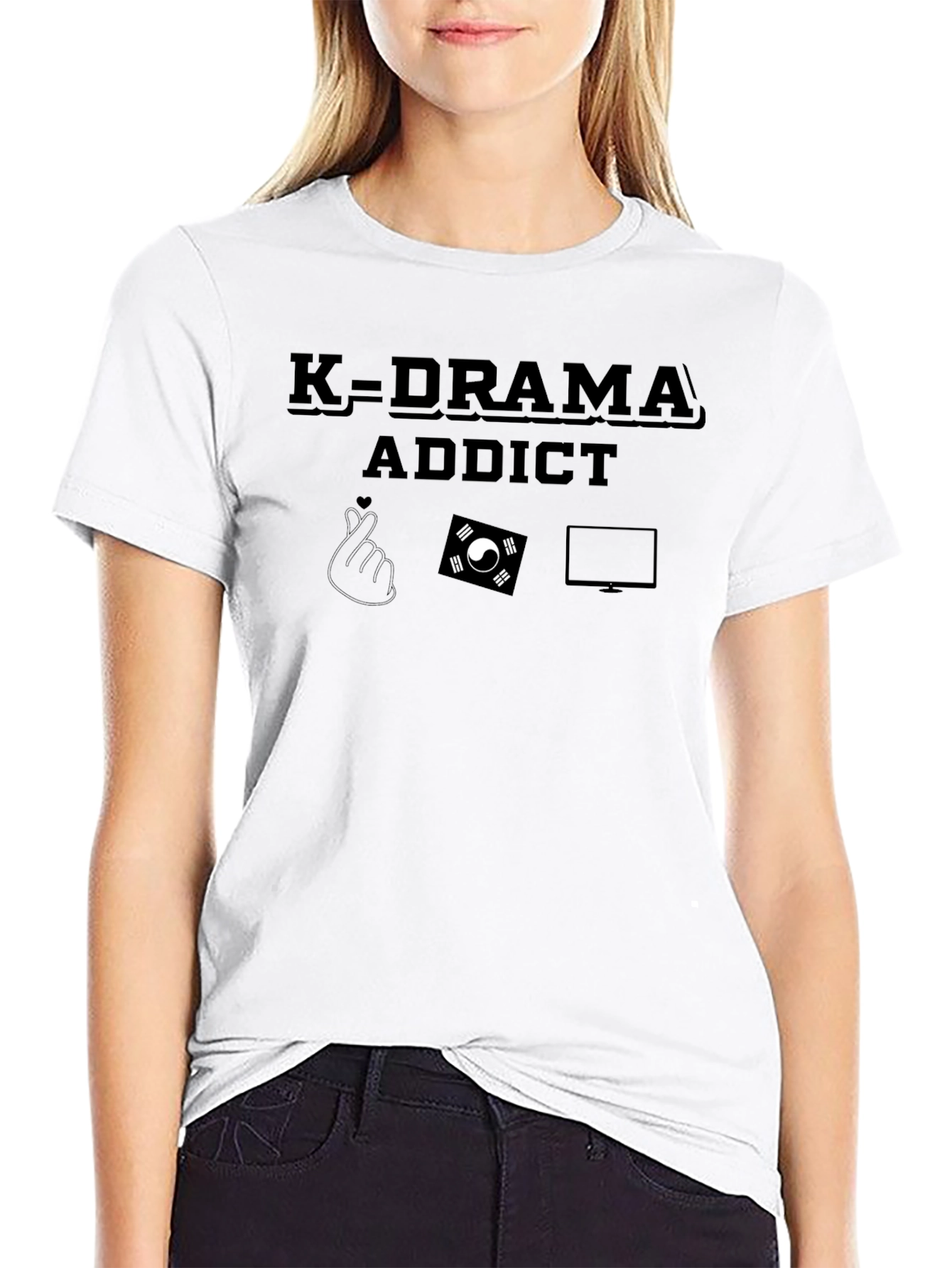 K-Drama Addict Black T-Shirt