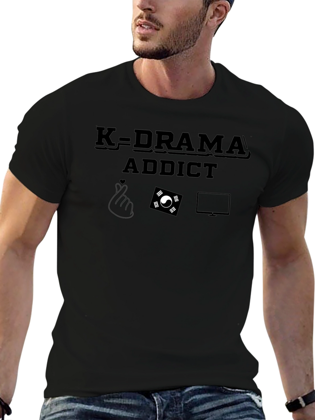 K-Drama Addict Black T-Shirt