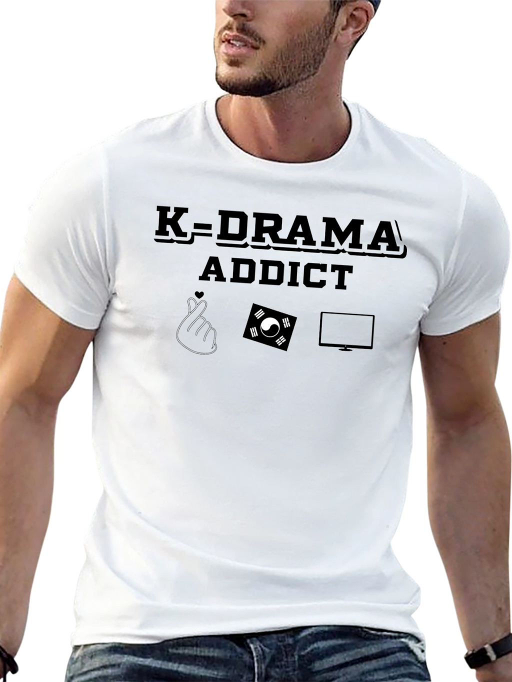 K-Drama Addict Black T-Shirt