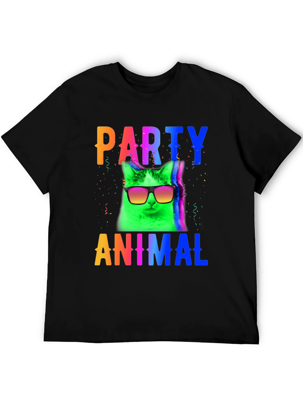 Party Animal Cat T-Shirt - Black