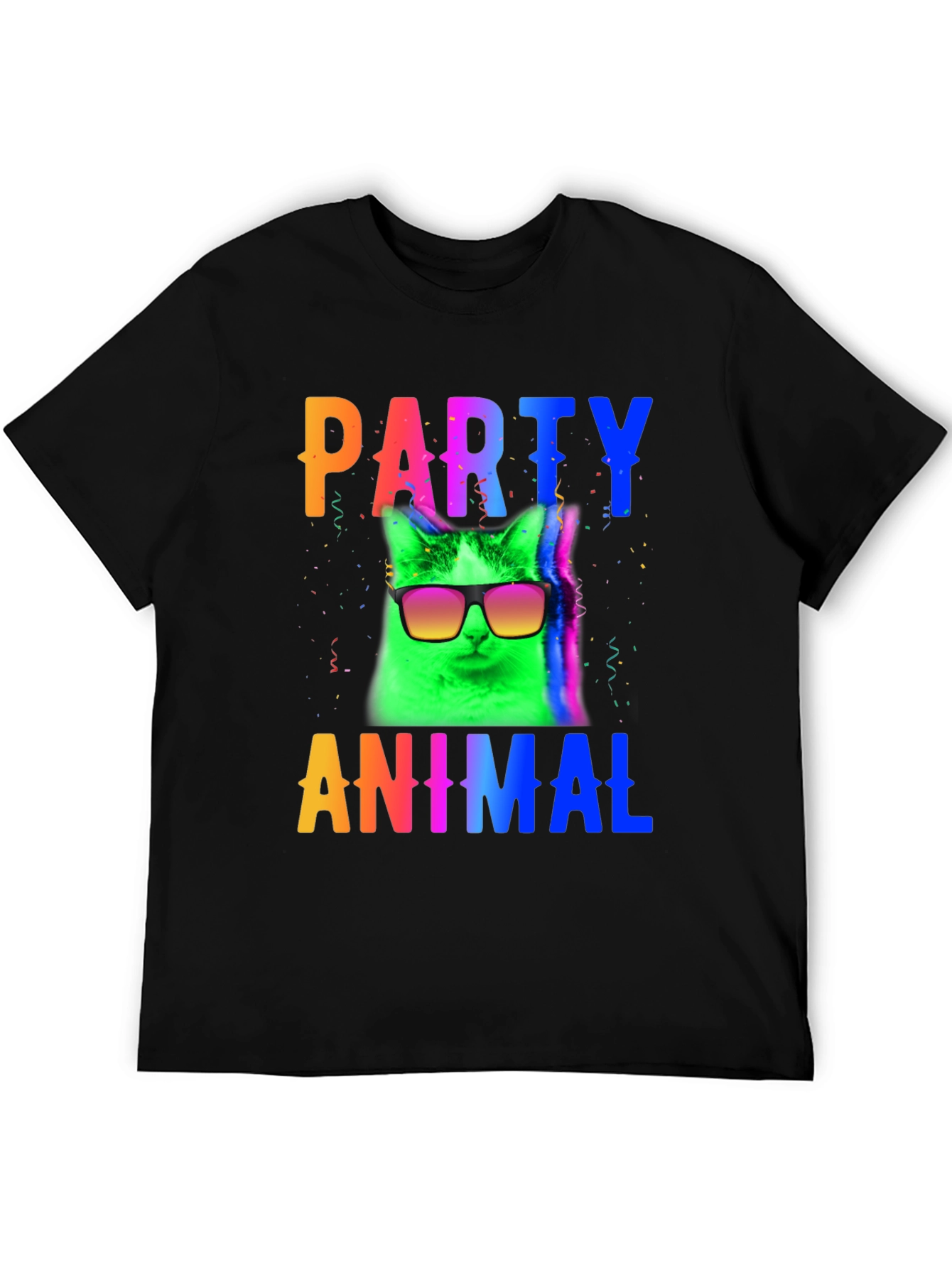 Party Animal Cat T-Shirt - Black