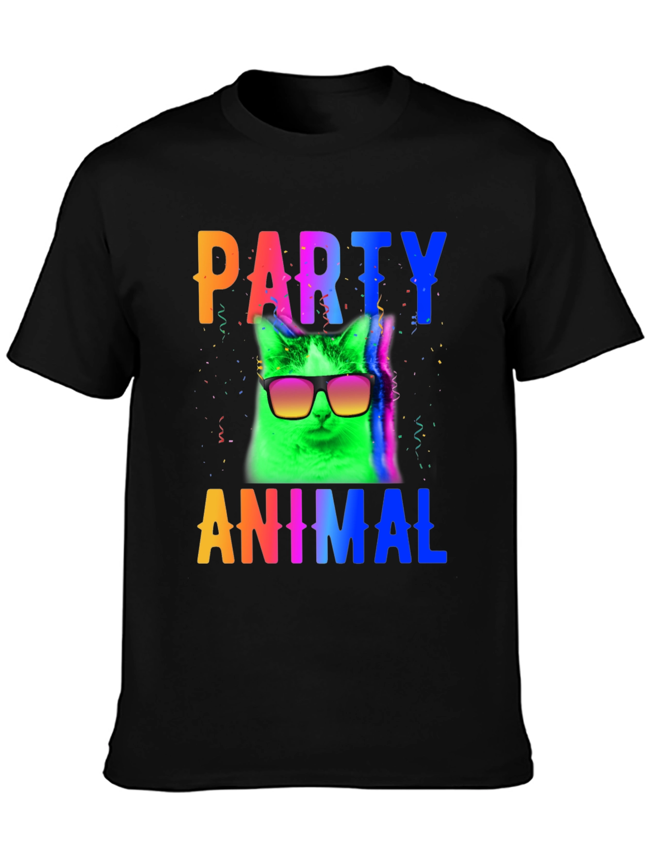 Party Animal Cat T-Shirt - Black