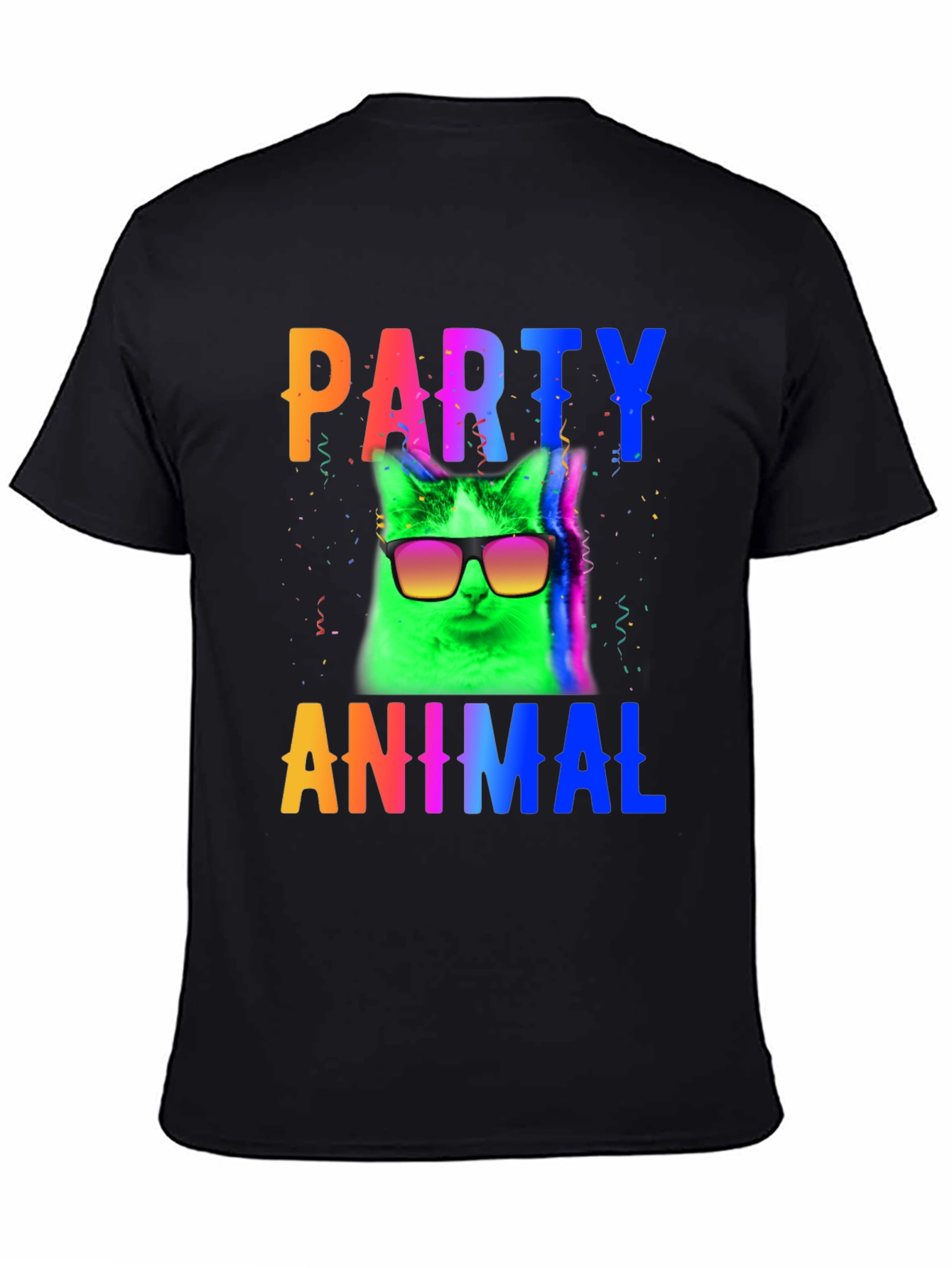 Party Animal Cat T-Shirt - Black