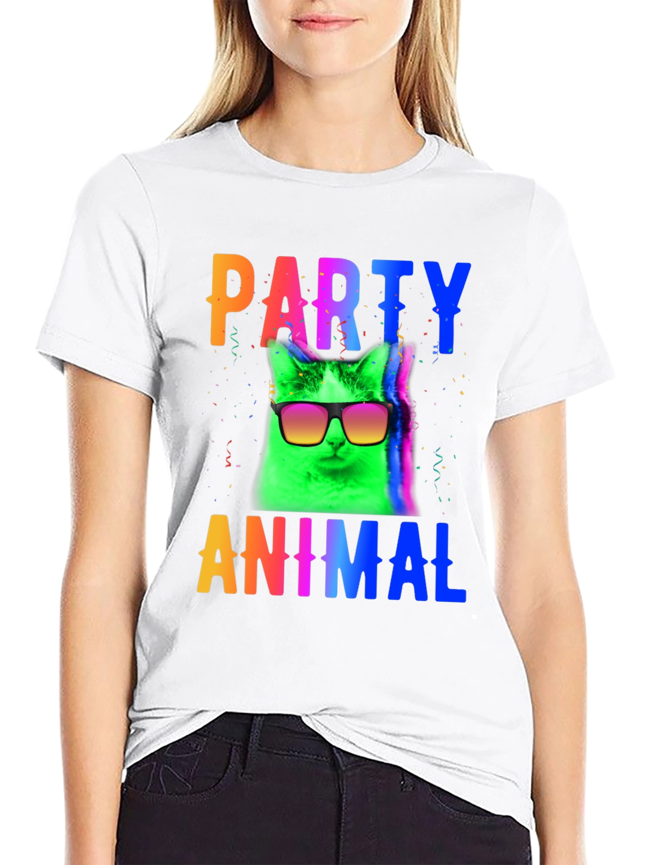 Party Animal Cat T-Shirt - Black