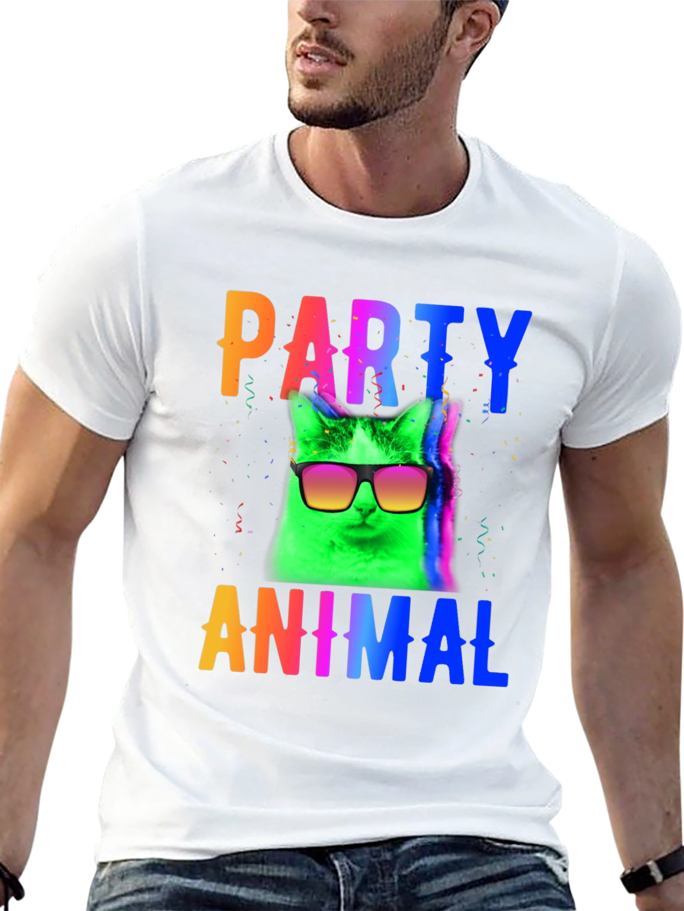 Party Animal Cat T-Shirt - Black