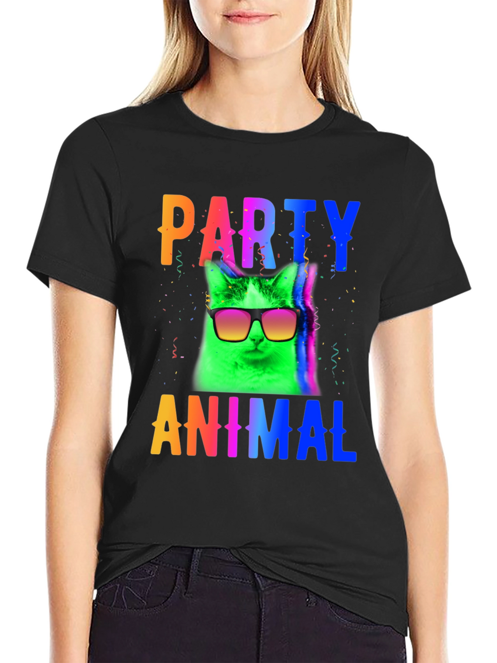 Party Animal Cat T-Shirt - Black